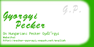 gyorgyi pecker business card